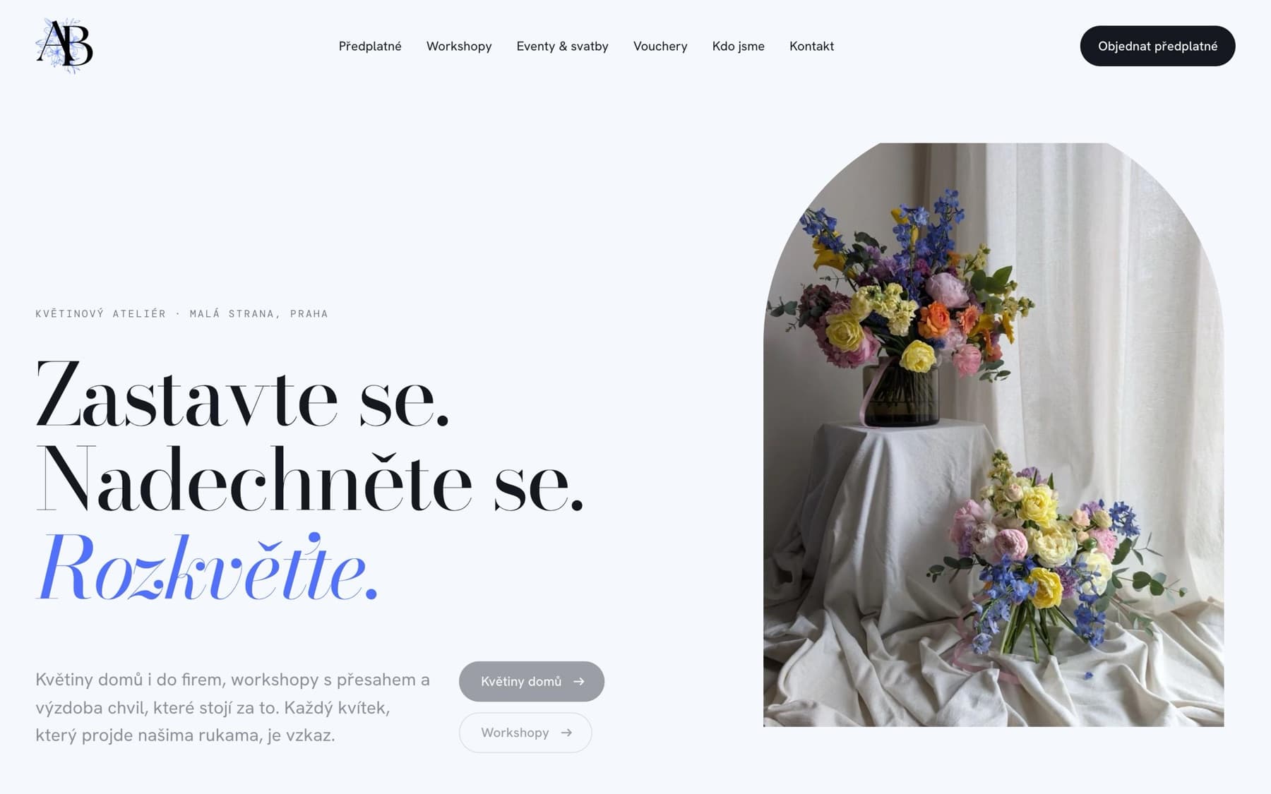 AB Flowers – website preview