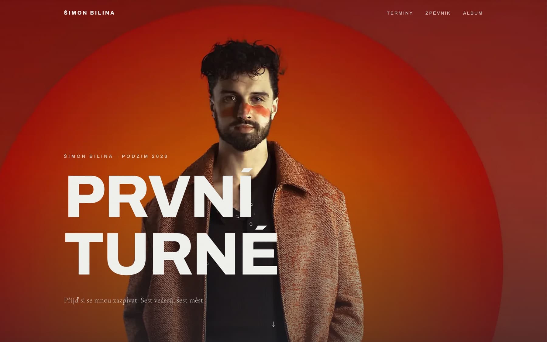 Šimon Bilina · První turné – website preview