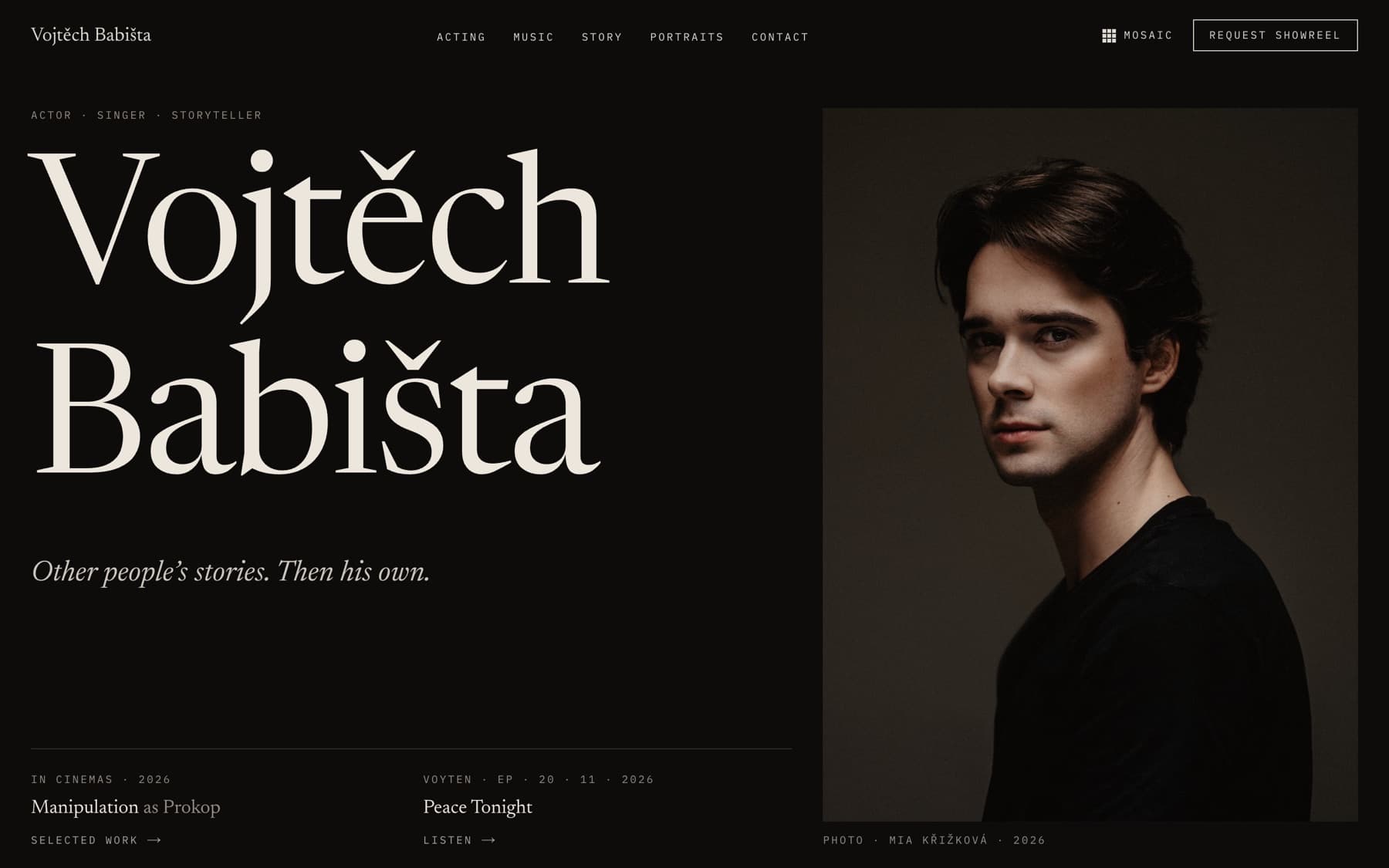 Vojtěch Babišta – website preview
